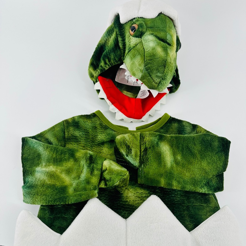 Pottery Barn Kids Hatching Dinosaur Costume Green Plush Toddler 6-12M